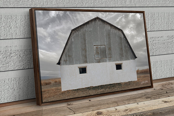 Americana Style Adobe White Barn Art Print