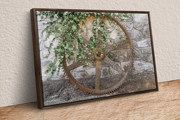 Wooden Wagon Wheel Photograph - Rustic Wall Decor