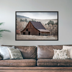 Western Barn Wall Art – Rustic Farm Landscape Print
