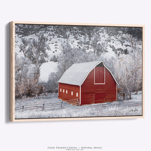 Red Barn Wall Art | Kansas Rustic Farmhouse Country Landscape Canvas