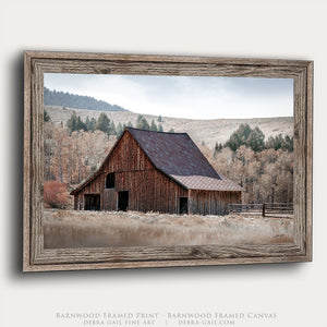 Western Barn Canvas Print Wall Art | Rustic Neutral Photography Landscape Canvas