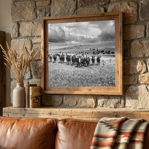 Black Angus Wall Art | Rustic Farmhouse Ranch Landscape