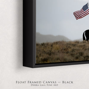 American Flag Horseman Wall Art – Patriotic Western Photography Print
