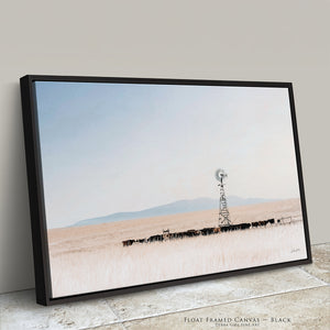 Black Angus Cow Wall Art | Prairie Cattle Canvas Print - Windmill Decor