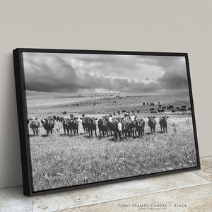 Black Angus Wall Art | Rustic Farmhouse Ranch Landscape