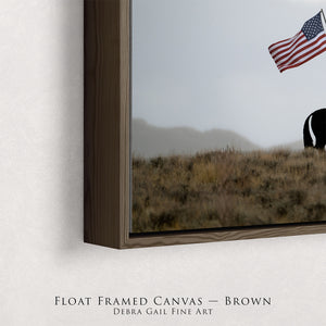 American Flag Horseman Wall Art – Patriotic Western Photography Print
