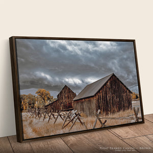 Rustic Barn Canvas Print | Farmhouse Wall Art with Autumn Tones Original Photography