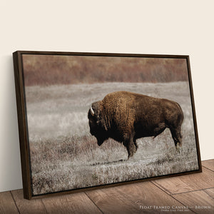 Rustic Bison Wall Art | Buffalo Canvas Print Western Farmhouse Decor