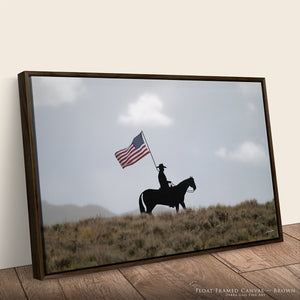 American Flag Horseman Artwork | Patriotic Wyoming Western Photography