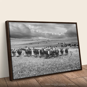 Black Angus Wall Art | Rustic Farmhouse Ranch Landscape