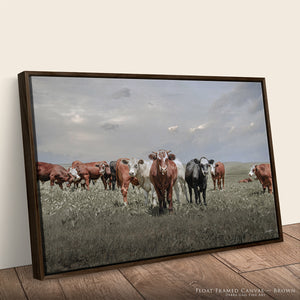 Cattle Art Print | Farmhouse Cattle Canvas - Rustic Farmhouse Wall Art Decor