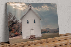 Boxley Baptist Church Wall Art – Fine Art Rural Landscape Print | Peaceful Ozark Hills Decor