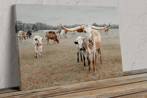 Longhorn Wall Art | Rustic Western Canvas Print