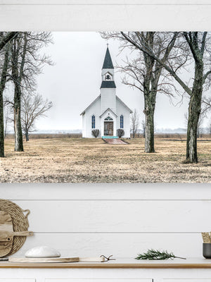 Old country church wall art – Kansas prairie fine art photography by Debra Gail Fine Art