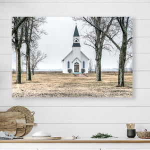 Old country church wall art – Kansas prairie fine art photography by Debra Gail Fine Art