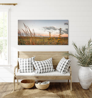 Flint Hills Prairie Panoramic Wall Art – Kansas Landscape Sunset Print