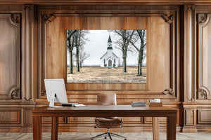 Vintage Country Church Wall Art  -  Rustic Farmhouse Fine Art Canvas Print