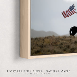 American Flag Horseman Wall Art – Patriotic Western Photography Print
