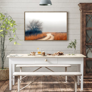 Foggy Flint Hills Dirt Road – Kansas Prairie Landscape