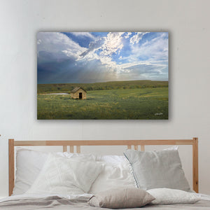 Farmhouse window wall art canvas print – rustic farmhouse architecture print by Debra Gail Fine Art