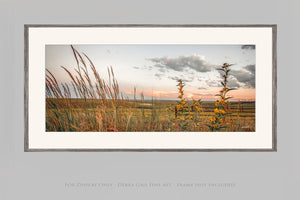 Flint Hills Prairie Panoramic Wall Art – Kansas Landscape Sunset Print