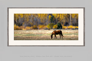 Horse wall art – panoramic rustic Western fine art print by Debra Gail Fine Art