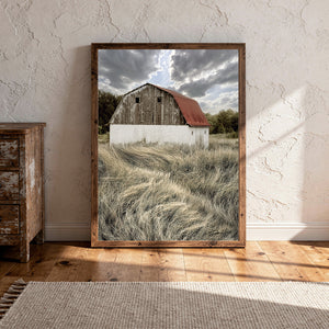 Vintage Red Roof Barn Wall Art | Rustic Farmhouse Decor