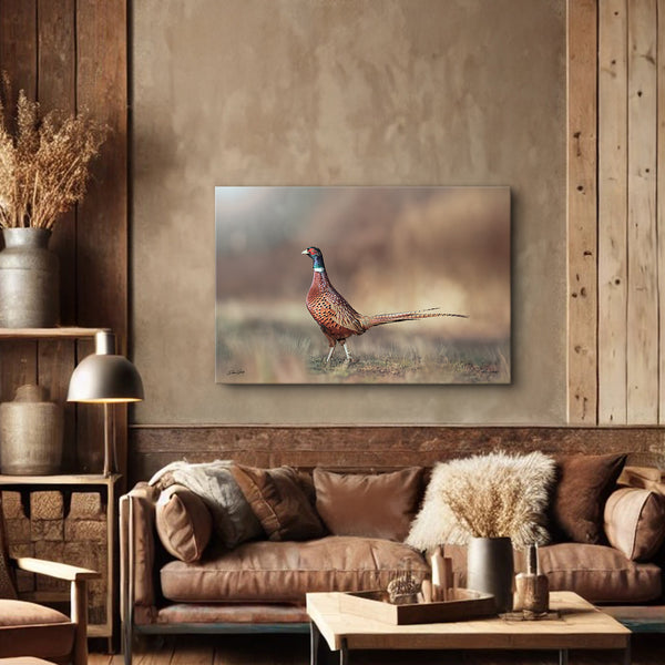 Pheasant Rooster Art Print - Rustic Wildlife Decor No. 0659