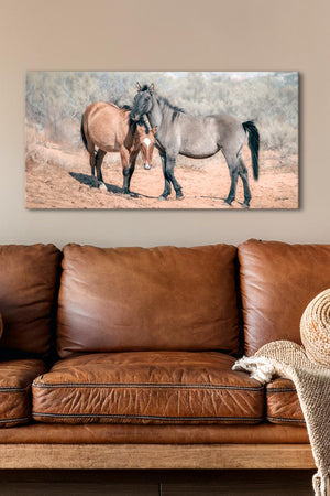 Horse wall art – wide picture of horses Western fine art print by Debra Gail Fine Art