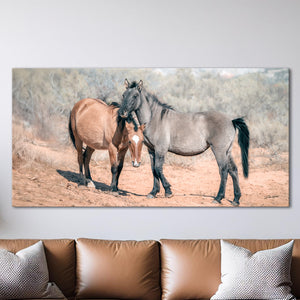 Horse wall art – wide picture of horses Western fine art print by Debra Gail Fine Art