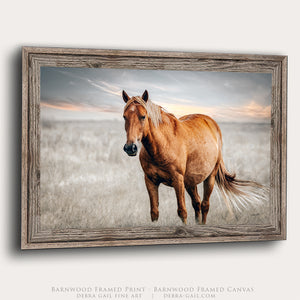 Barnwood Framed horse canvas by Debra Gail
