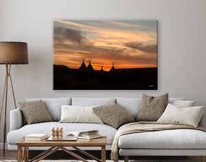 Teepee wall art – rustic Western prairie sunset photography by Debra Gail Fine Art