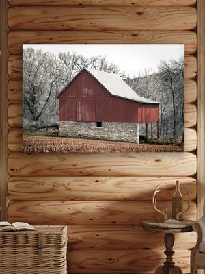 Rustic red barn wall art – Kansas prairie fine art photography by Debra Gail Fine Art