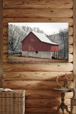 Rustic red barn wall art – Kansas prairie fine art photography by Debra Gail Fine Art