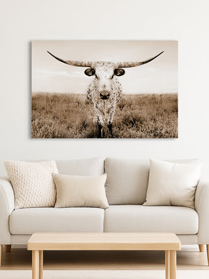 Longhorn wall decor – rustic Western fine art print by Debra Gail Fine Art