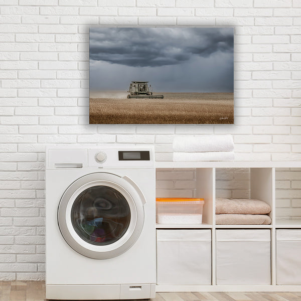 Stormy Wheat Field Harvest Print | Rustic Farm Photography