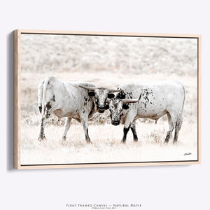 Texas Longhorn Wall Art | Two Cows Western Ranch Canvas Decor