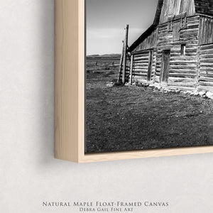 Mormon Row Barn Black and White – Historic Wyoming Western Wall Art