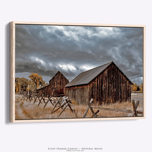 Rustic Barn Canvas Print | Farmhouse Wall Art with Autumn Tones Original Photography
