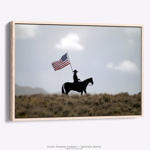 American Flag Horseman Artwork | Patriotic Wyoming Western Photography
