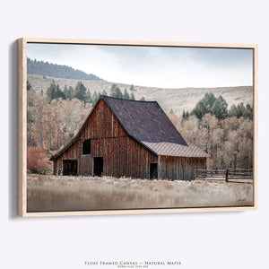 Western Barn Canvas Print Wall Art | Rustic Neutral Photography Landscape Canvas