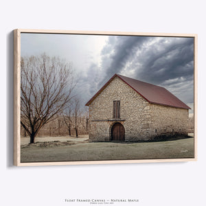 Flint Hills Barn Photography | Historic Kansas Stone Barn Art Canvas by Debra Gail