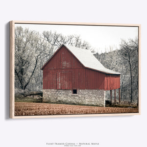 Rustic Red Barn Wall Art Picture | Kansas Vintage Country Farm Photography