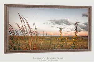 Flint Hills Prairie Panoramic Wall Art – Kansas Landscape Sunset Print