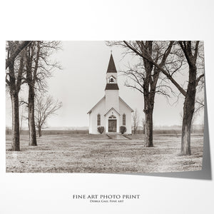 Old country church wall art – Kansas prairie fine art photography by Debra Gail Fine Art