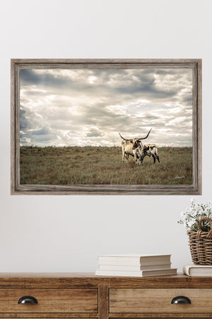 Longhorn wall decor – rustic Western fine art print by Debra Gail Fine Art