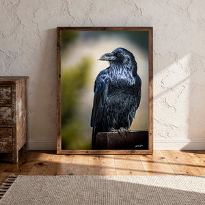 Raven Art Print - Western Gothic Home Decor | Rustic Black Bird Wall Art