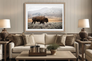 Bison Wall Art - Large Buffalo Canvas Print | Rustic Western Home Decor