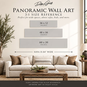 Texas Longhorn Wall Art | Debra Gail Panoramic Wide Neutral Western Canvas Print