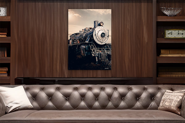 Vintage AT&SF Steam Locomotive #811 | Rustic Industrial Art